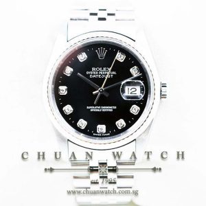Rolex Gents DateJust 36mm 16234 Black Rhodium Diamonds - Discontinued