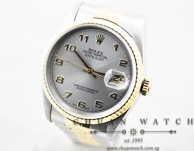 Rolex Gents DateJust 36mm 16233 Silver Rhodium Arabic - Discontinued - Image 2