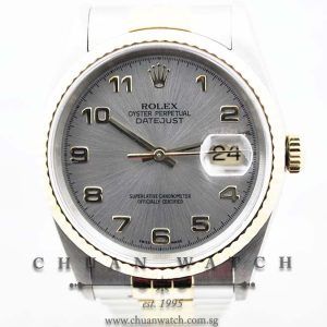 Rolex Gents DateJust 36mm 16233 Silver Rhodium Arabic - Discontinued