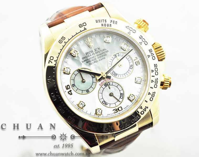 Rolex Cosmograph Daytona 116518 White MOP Diamonds - Image 3