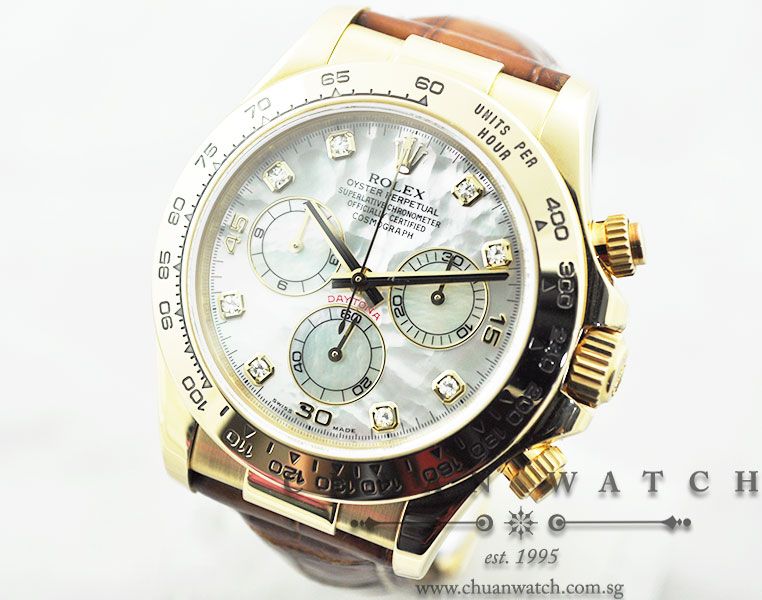 Rolex Cosmograph Daytona 116518 White MOP Diamonds - Image 2
