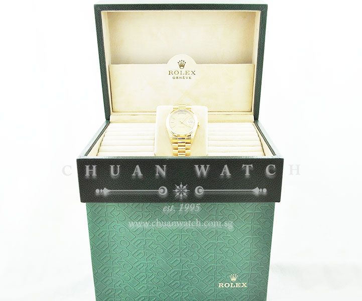 Rolex Day-Date President 36mm 18238 Champagne Rhodium Baton - Discontinued - Image 5