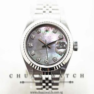 Rolex Ladies DateJust 26mm 79174 Black MOP Diamonds - Discontinued
