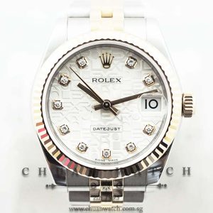 Rolex Boys DateJust 31mm 178271 Silver Jubilee Diamonds