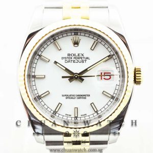 Rolex Gents DateJust 36mm 116233 White Baton