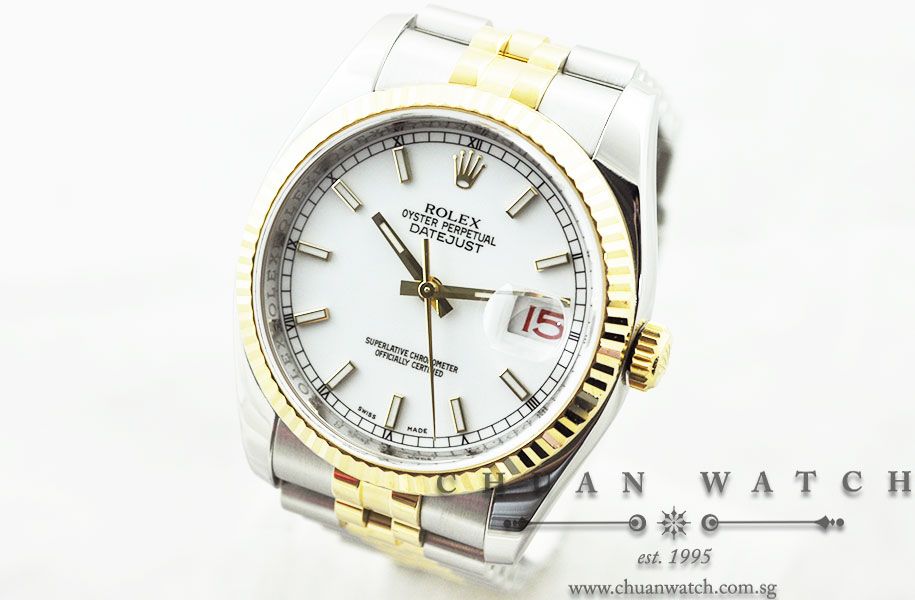Rolex Gents DateJust 36mm 116233 White Baton - Image 2