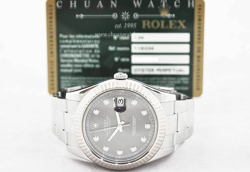 Rolex DateJust II 116334 Grey Rhodium Diamonds - Image 5
