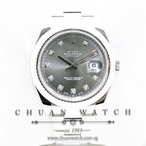 Rolex DateJust II 116334 Grey Rhodium Diamonds