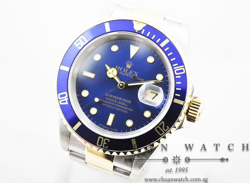 Rolex Submariner 16613 Blue Sunburst Rhodium - Discontinued - Image 2
