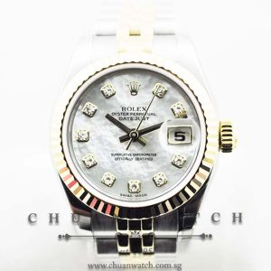 Rolex Ladies DateJust 26mm 179173 White MOP Diamonds