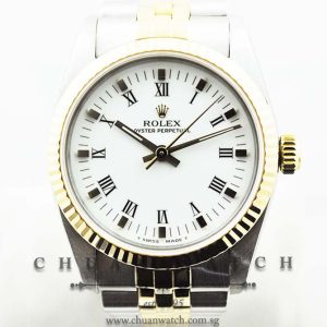 Rolex Boys Oyster Perpetual No-Date 31mm 67513 White Roman - Discontinued