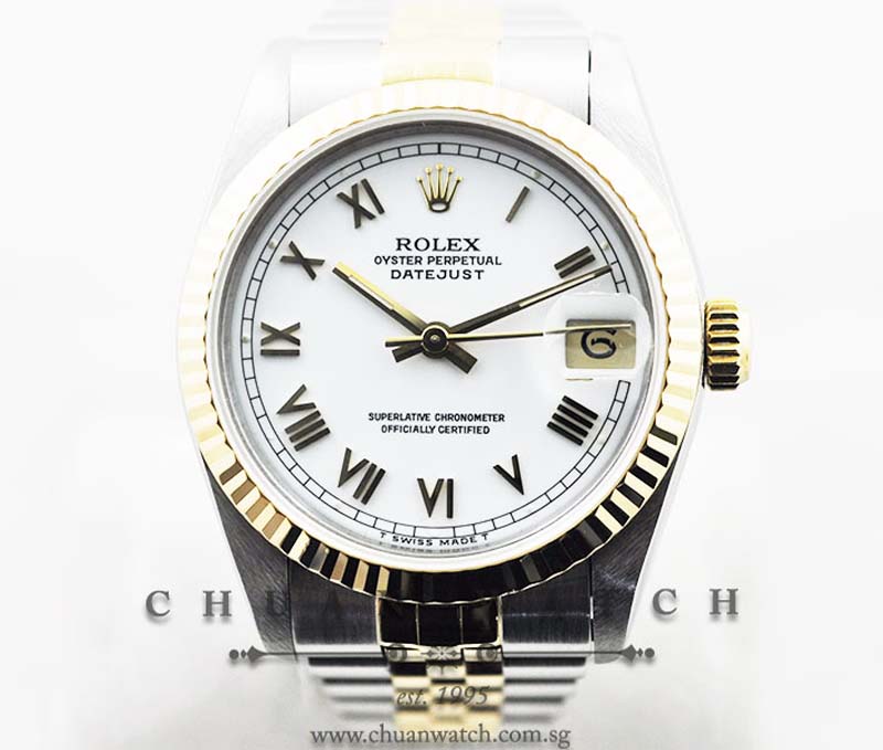 Rolex Boys DateJust 31mm 68273 White Roman - Discontinued