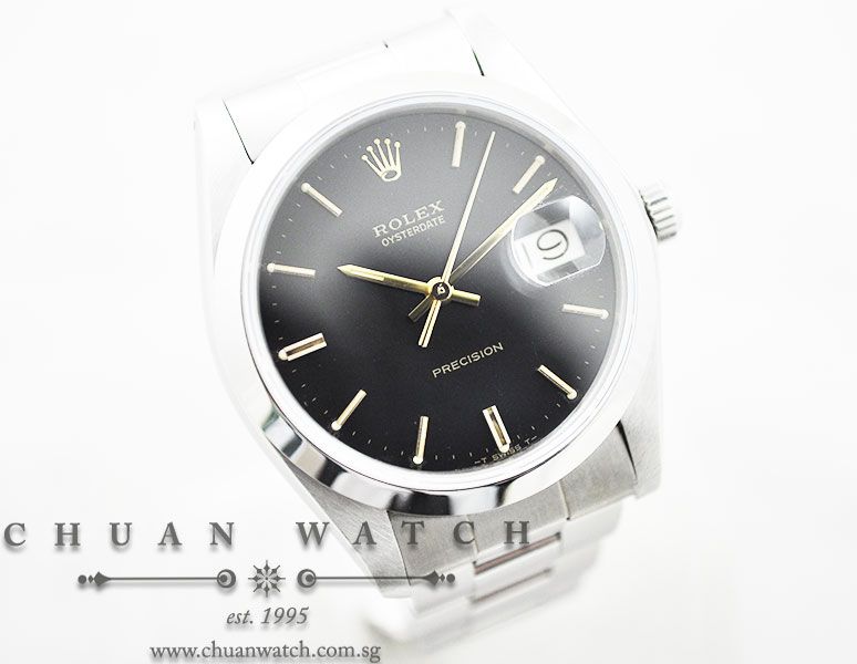 Rolex Oysterdate Precision 34mm 6694 Black Baton - Discontinued - Image 3