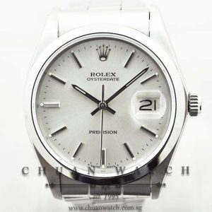 Rolex Oysterdate Precision 34mm 6694 Silver Rhodium Index - Discontinued