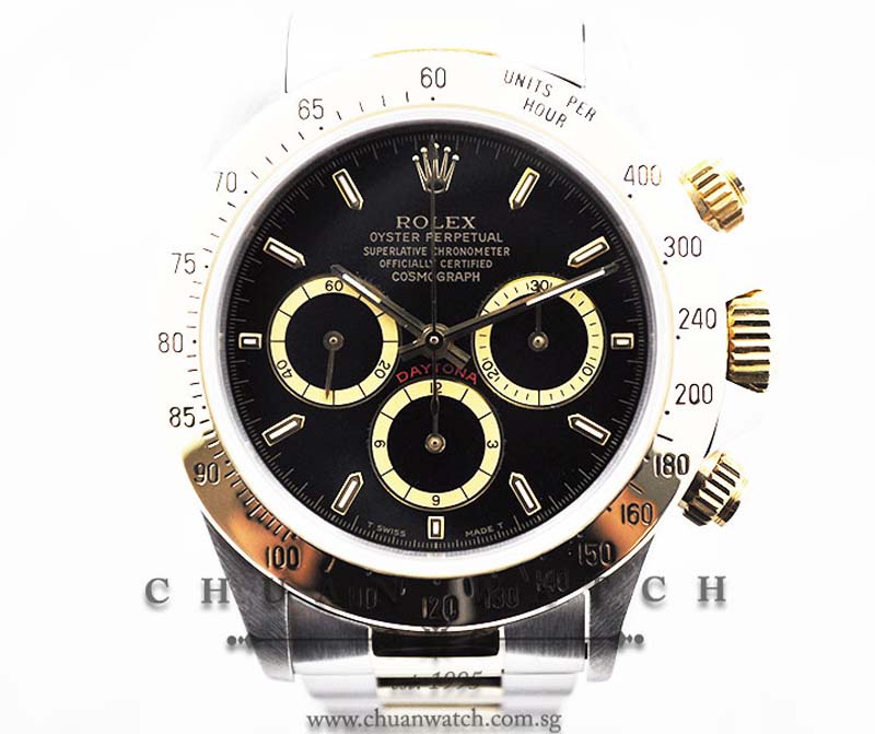 Rolex Cosmograph Zenith Daytona 16523 Black Baton Inverted 6 - Discontinued