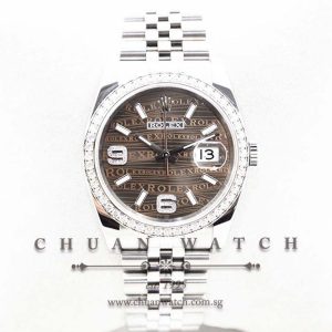 Rolex Gents DateJust 36mm 116244 Bronze Rhodium Waves Arabic 6-9