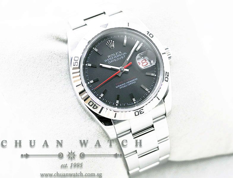 Rolex Gents DateJust Turn-O-Graph Thunderbird 36mm 116264 Matte Grey Baton - Image 3