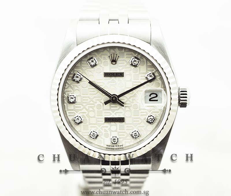 Rolex Boys DateJust 31mm 78274 Silver Jubilee Diamonds - Discontinued