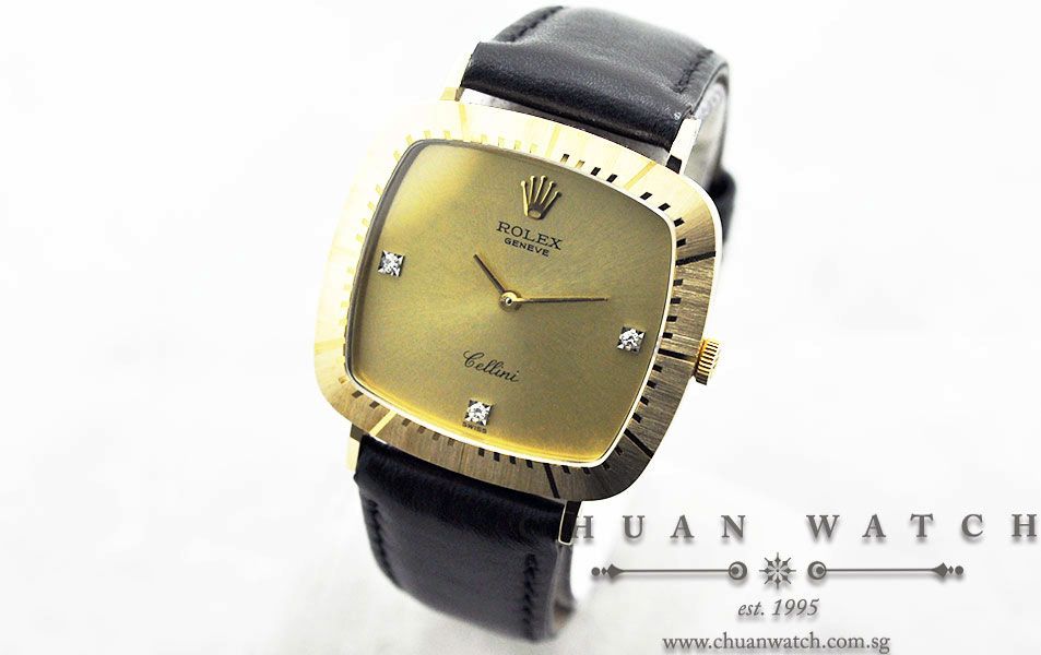 Rolex Vintage Cellini 30mm 4084 Champagne Rhodium Diamonds - Discontinued - Image 2