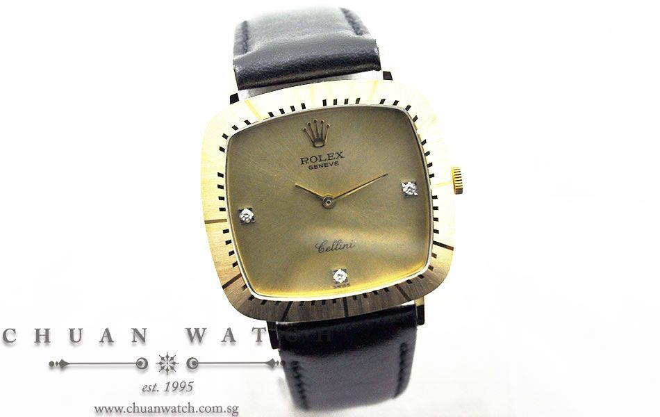 Rolex Vintage Cellini 30mm 4084 Champagne Rhodium Diamonds - Discontinued - Image 3