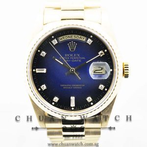 Rolex Day-Date President 36mm 18238 Blue Vignette Diamonds - Discontinued