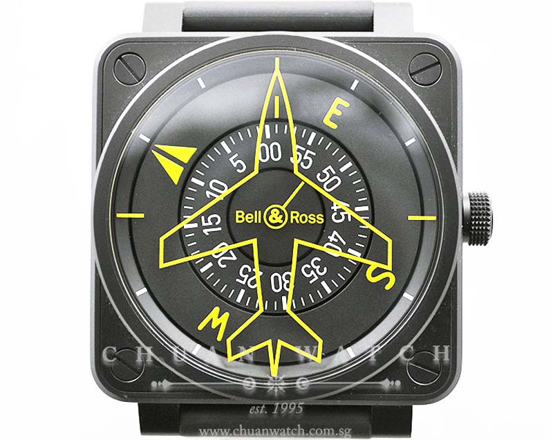 Bell & Ross Heading Indicator All Black PVD BR01-92-SHe - Limited Edition of 999 Pieces Only