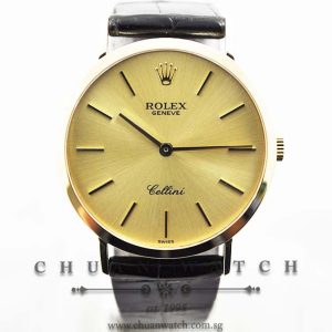 Rolex Ladies Cellini 32mm 4112 Champagne Sunburst Baton - Discontinued
