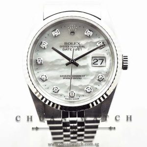 Rolex Gents DateJust 36mm 16234 White MOP Diamonds - Discontinued