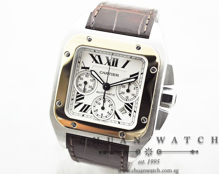 Cartier Santos 100 XL Chronograph W20091X7 Two-Tone - Image 2