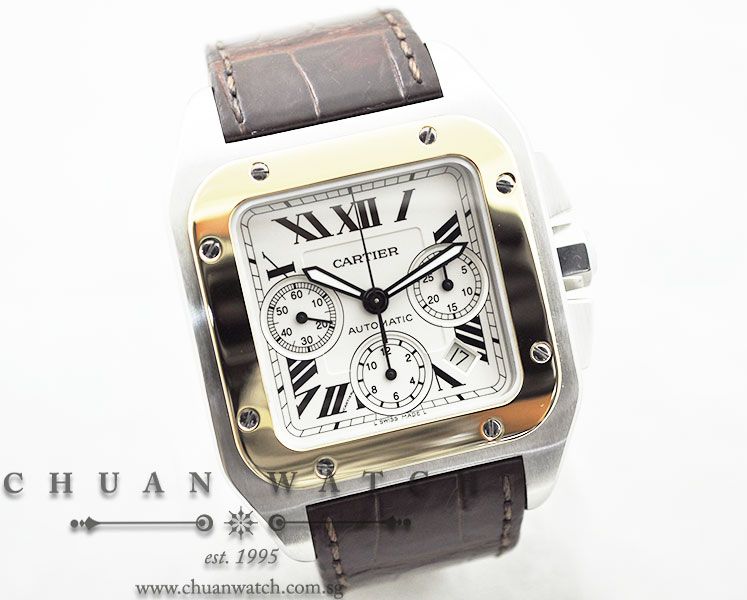 Cartier Santos 100 XL Chronograph W20091X7 Two-Tone - Image 3