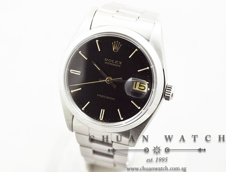 Rolex Oysterdate Precision 34mm 6694 Black Baton - Discontinued - Image 2