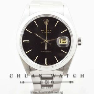 Rolex Oysterdate Precision 34mm 6694 Black Baton - Discontinued