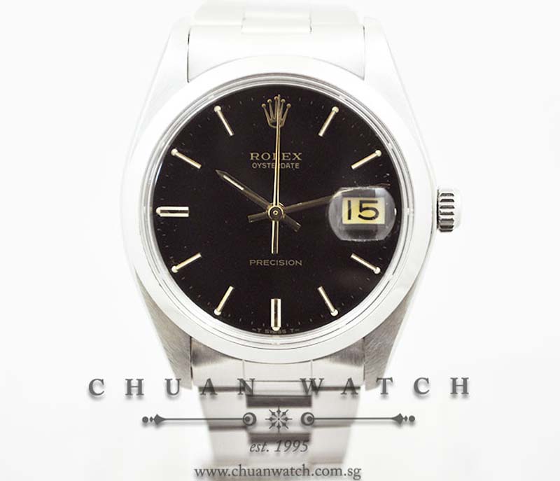 Rolex Oysterdate Precision 34mm 6694 Black Baton - Discontinued