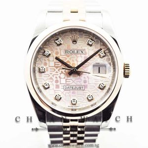 Rolex Gents DateJust 36mm 116201 Pink Jubilee Diamonds