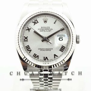 Rolex Gents DateJust 36mm 116234 Silver Sunburst Roman
