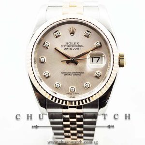 Rolex Gents DateJust 36mm 116231 Pink Sunburst Diamonds