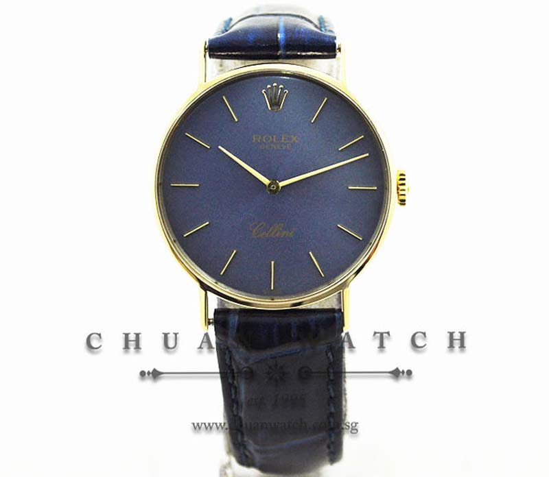 Rolex Ladies Cellini 32mm 4112 Blue Sunburst - Discontinued