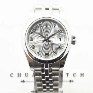 Rolex Ladies DateJust 26mm 179160 Silver Concentric Arabic