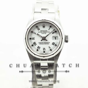 Rolex Ladies Oyster Perpetual Date 26mm 69190 White Roman - Discontinued