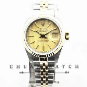 Rolex Ladies DateJust 26mm 69173 Champagne Linear Index - Discontinued