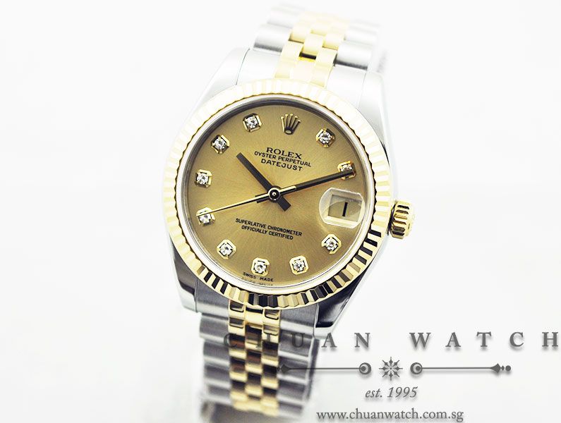 Rolex Boys DateJust 31mm 178273 Champagne Sunburst Diamonds - Image 2