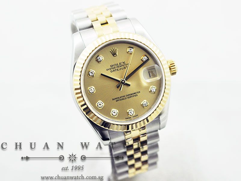 Rolex Boys DateJust 31mm 178273 Champagne Sunburst Diamonds - Image 3