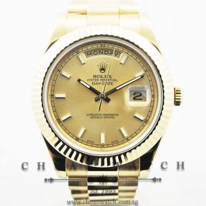 Rolex Day-Date II President 218238 Champagne Sunburst Index - Discontinued