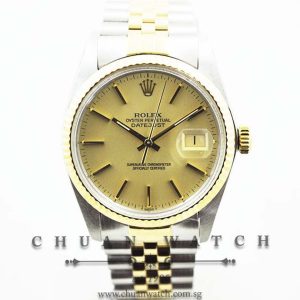 Rolex Vintage Gents DateJust 36mm 16013 Champagne Sunburst Baton - Discontinued