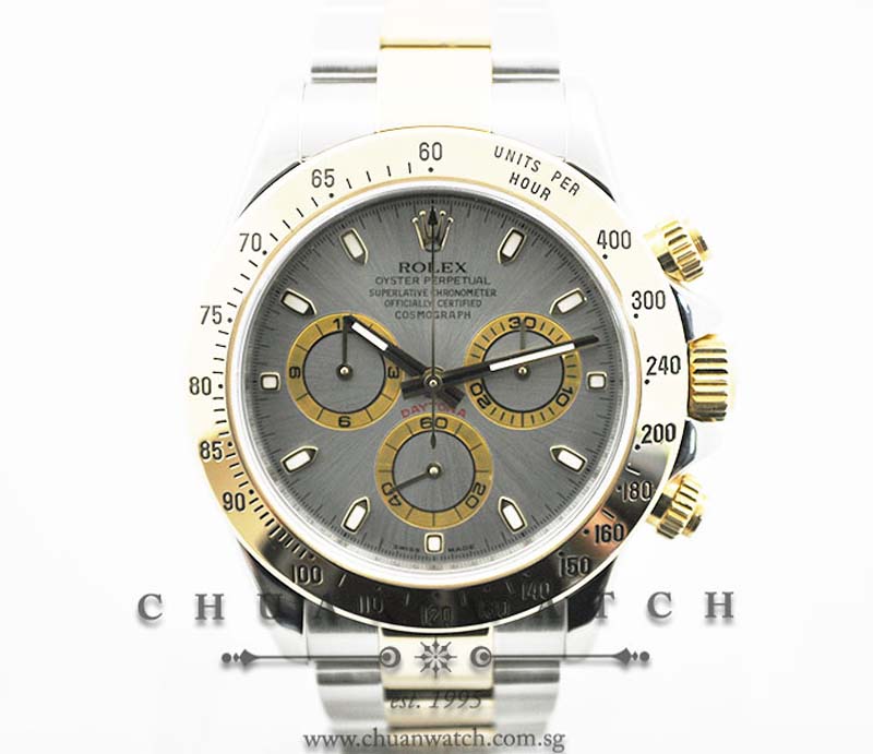 Rolex Cosmograph Daytona 116523 Grey Sunburst Baton - Discontinued