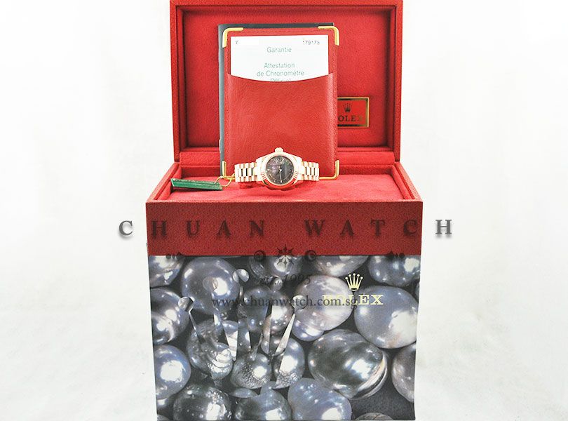 Rolex Ladies DateJust President 26mm 179175 Black MOP Roman - Image 5