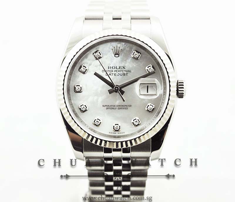 Rolex Gents DateJust 36mm 116234 White MOP Diamonds