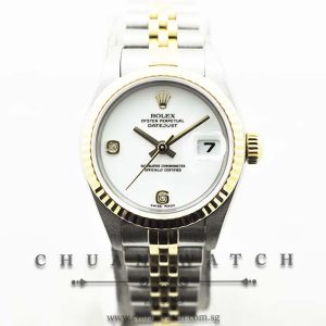 Rolex Ladies DateJust 26mm 79173 White 6.9. Diamonds - Discontinued