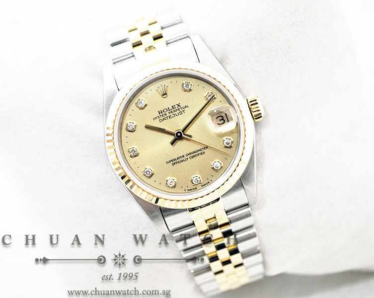 Rolex Boys DateJust 31mm 68273 Champagne Sunburst Diamonds - Discontinued - Image 3