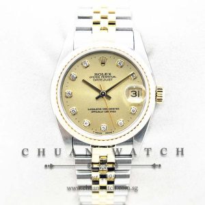 Rolex Boys DateJust 31mm 68273 Champagne Sunburst Diamonds - Discontinued